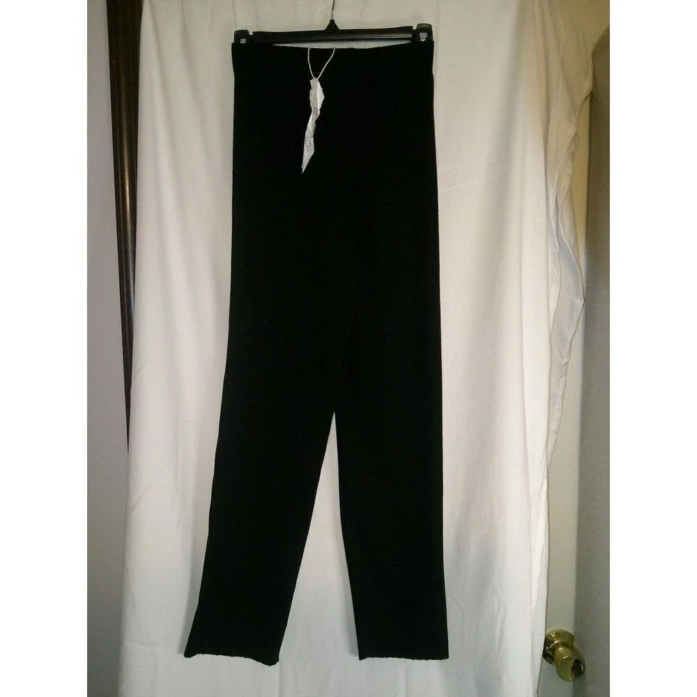 Silk and Salt Black Wide Leg‎ Ribbed Knit Pants Women's Medium